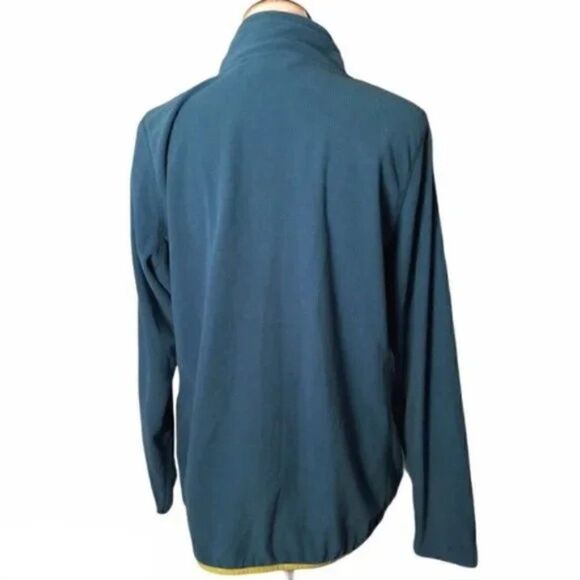 Orvis Women's 1/4 Zip Teal Microgrid Fleece Jacket w/Lime Green Trim size XL - Picture 5 of 7